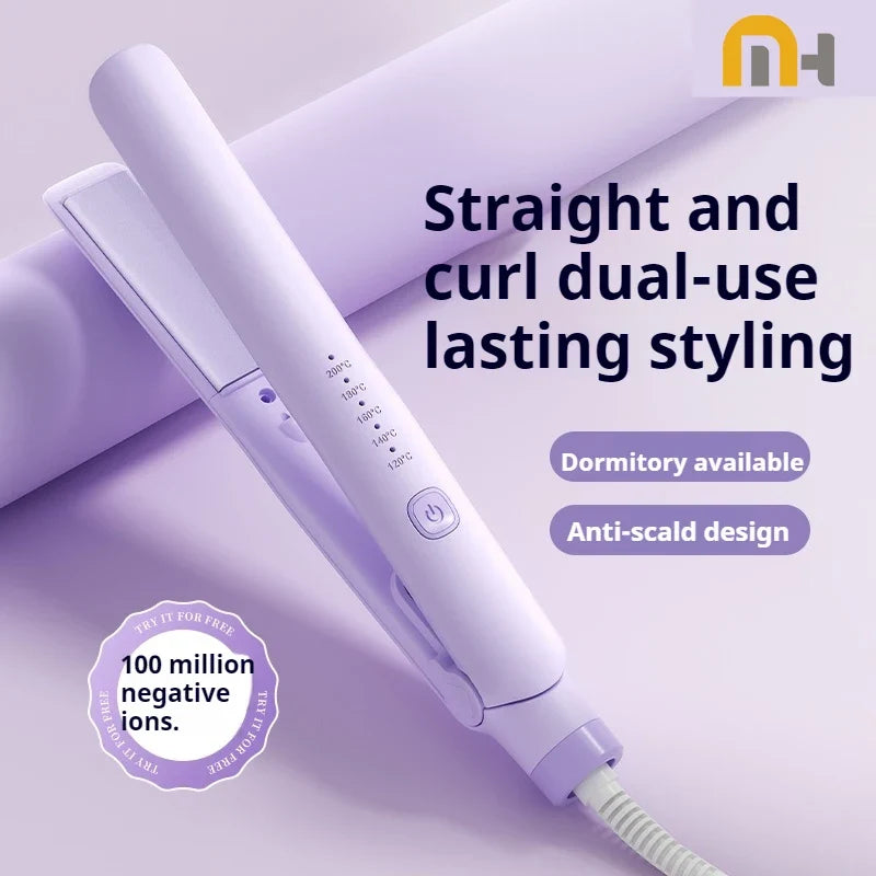 Professional Ceramic Ionic Hair Straightener & 2-in-1 Flat Iron - Titanium Plates, Fast Heating 140-220°C Salon Styling Tool