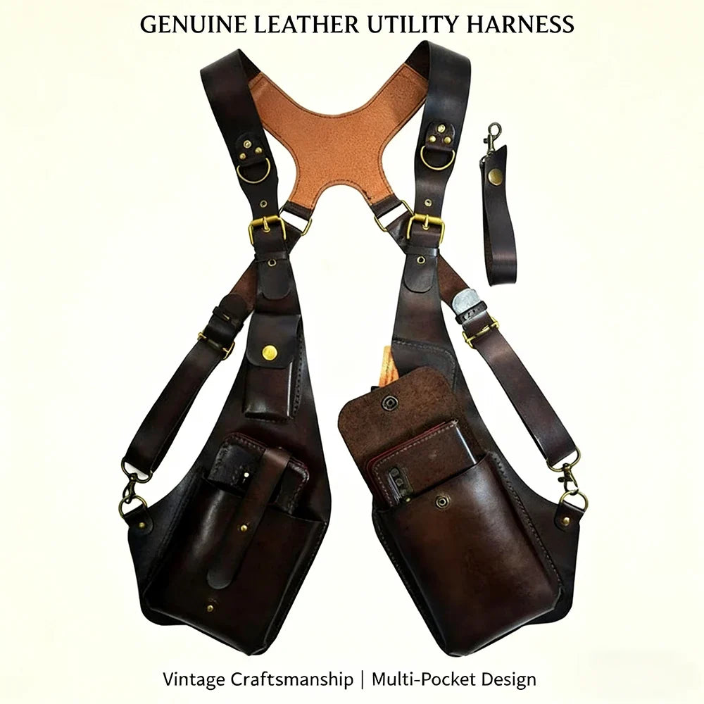 Retro Anti-Theft Double Shoulder Armpit Bag Outdoor Fashion Adjustable Wallet Phone Case For Men Shoulder Bags