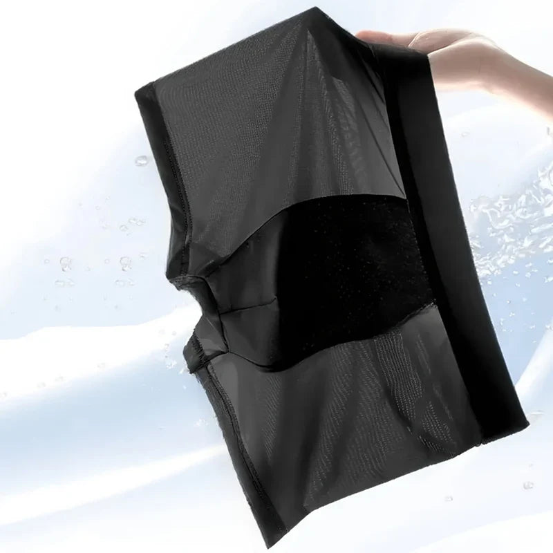 3Pcs Pure Black Breathable Men's Flat Leg Pants Comfortable Underwears  Casual Sporty Boxer Shorts Thin Summer Cooling Paties