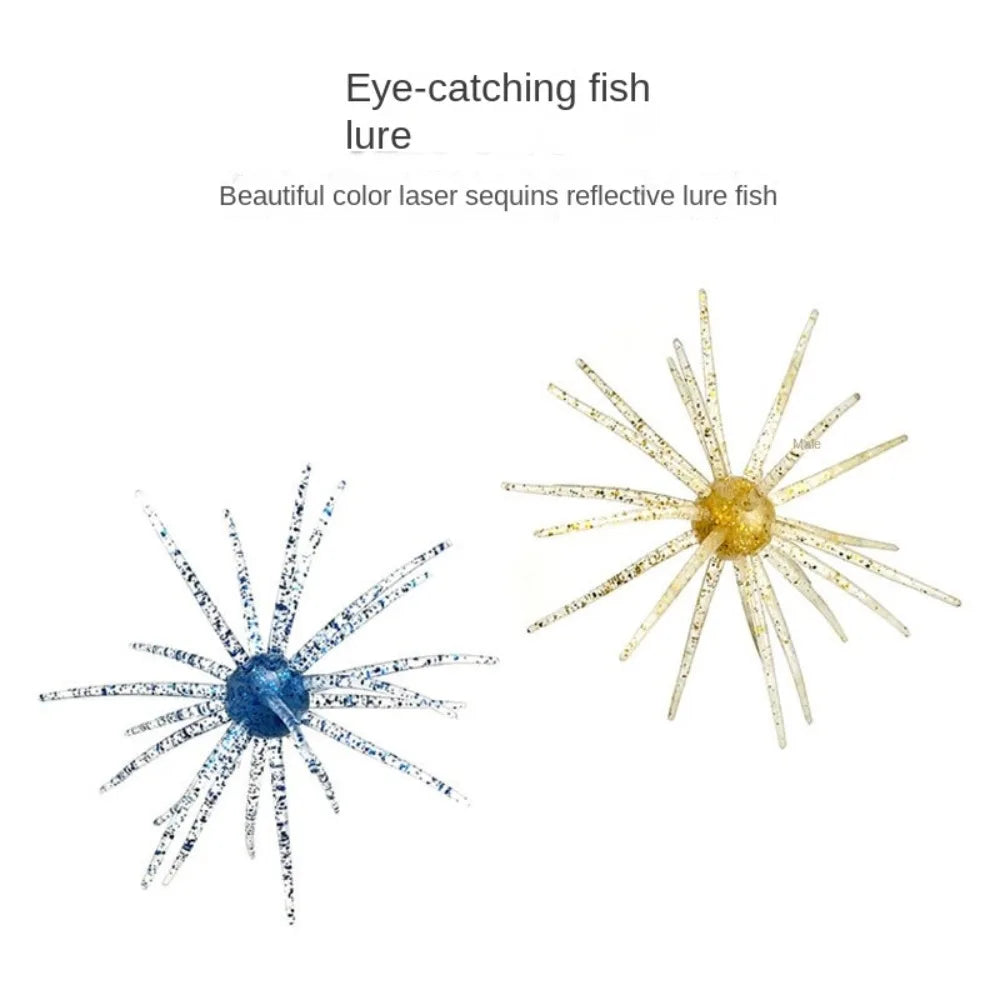 1PC/2PCS Dice Fishing Sea Urchin Lures 2.8g 8.7g Silicone Worm Silicone Worm Lure Handmade Artificial Tackle.