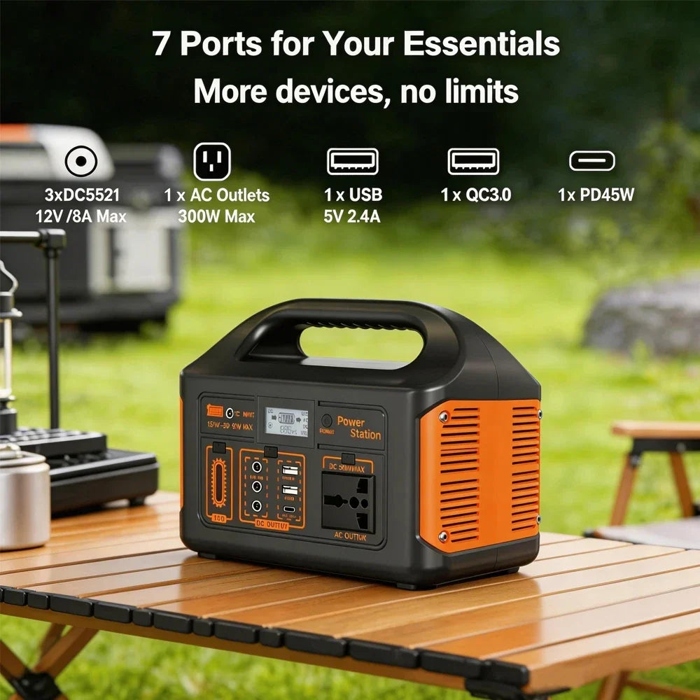 Gaiaray Portable Power Station 100W 200W 300W 500W Pure Sine Wave Solar Generator 110V/220V UPS LiFePO4 Power Plant For Camping