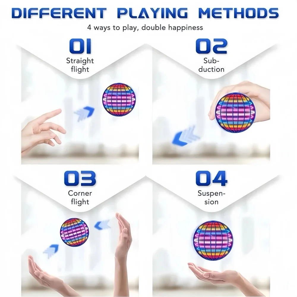 Flying Orb Ball, Hand Controlled Hover Boomerang Ball Toys, Hover Orbs Flying Spinner, Orb Drone Ball