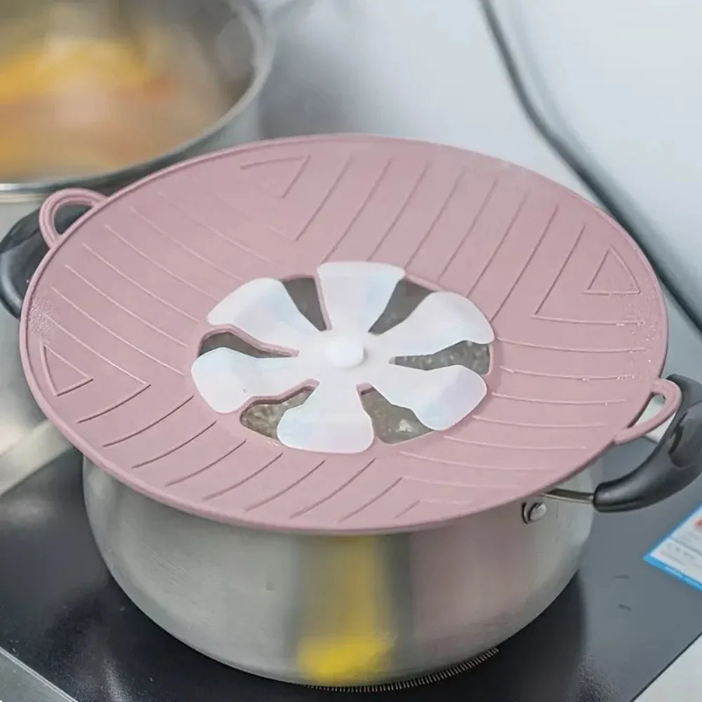 Boiling Protection Cover - High Temperature Resistant Silicone, Microwave Splash Cover, Vent Design, Detachable, Easy to Clean