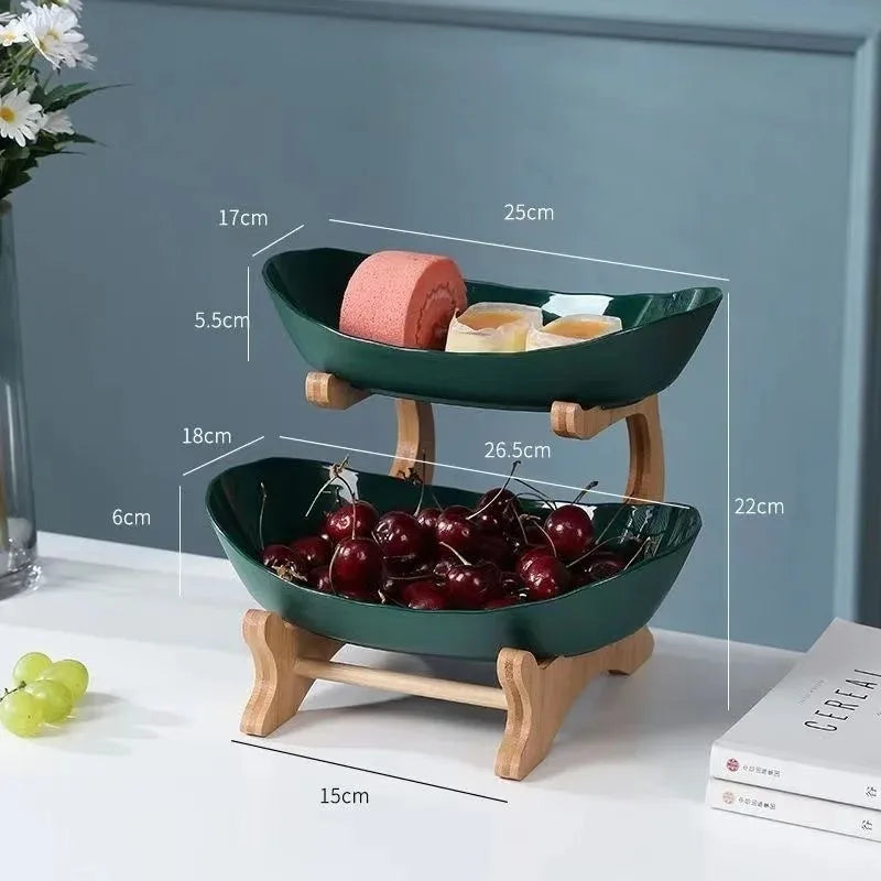 Creative 2/3 Layer Fruit Plate Home Organizer Living Room Plastic Snack Dish Dried Fruit Basket Candy Dish Cake Stand Salad Bowl