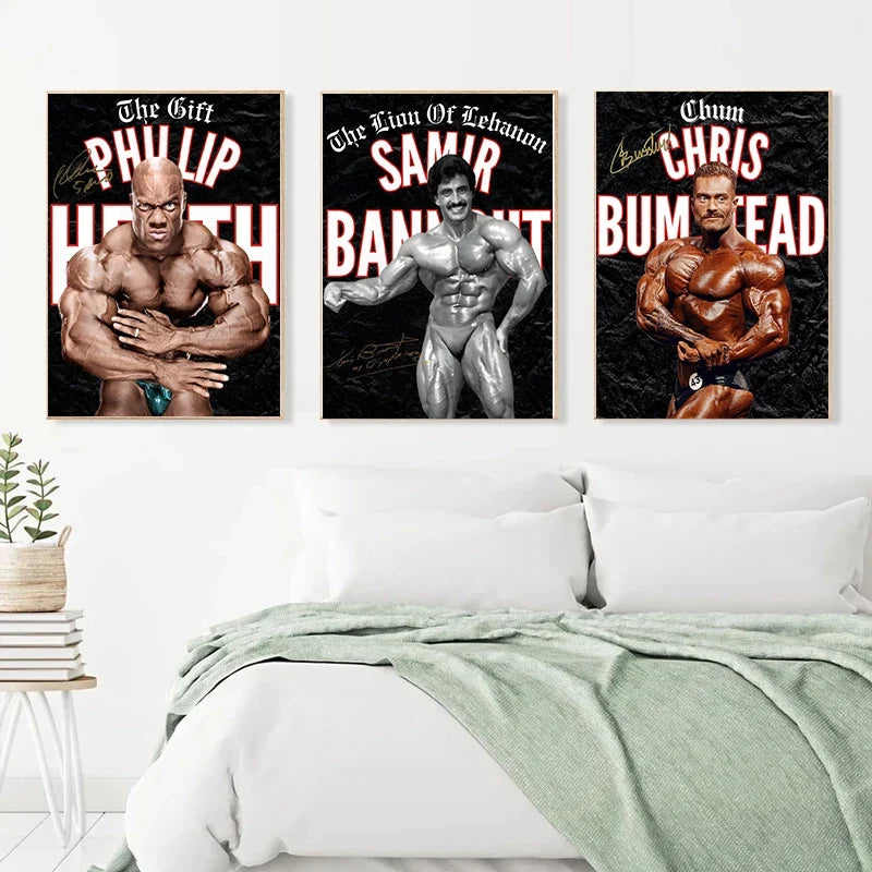 Bodybuilding Motivational Posters Gym Prints Arnold Schwarzenegger Muscle Masculine Canvas Painting Wall Picture Home Room Decor