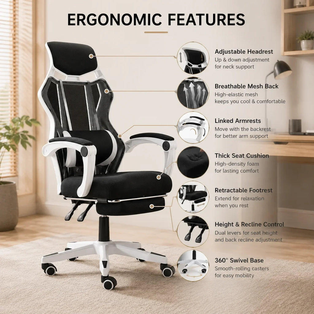 AOLIVIYA Gaming Chair Gamer Computer Chair Office Desk Chair Reclining Ergonomic Swivel Backrest Game Boss Seat