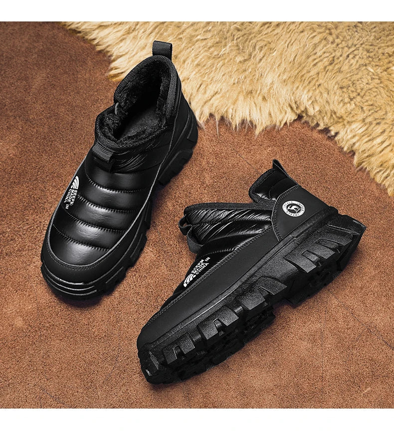 Men's Insulated Winter Snow Boots – Warm Cotton, Anti-Slip