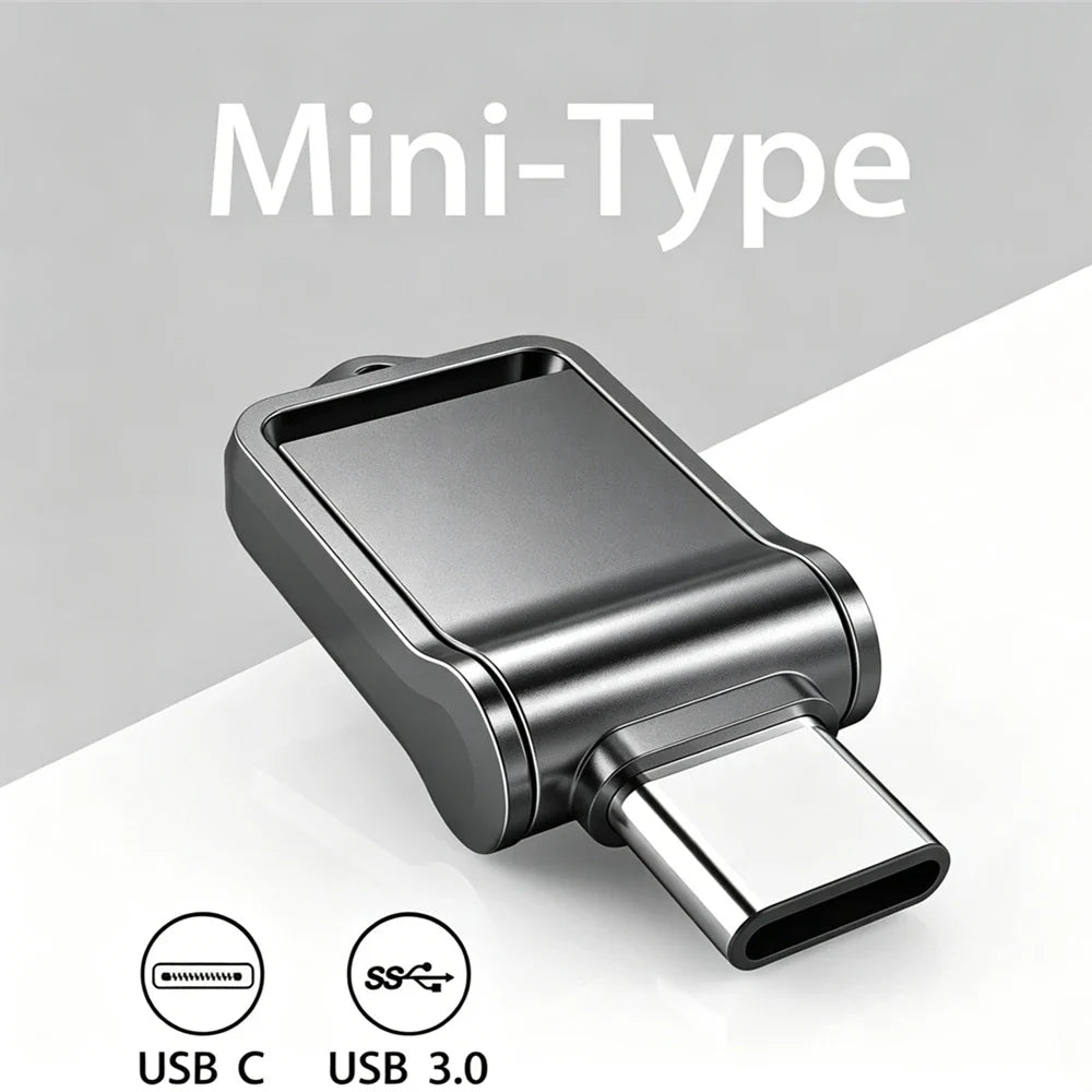 Mini 512GB OTG USB Flash Drive USB 3.0 Type C For iPhone iPad 32G 128GB 256GB Pendrive Samsung Android Laptop Memory Phone Stick