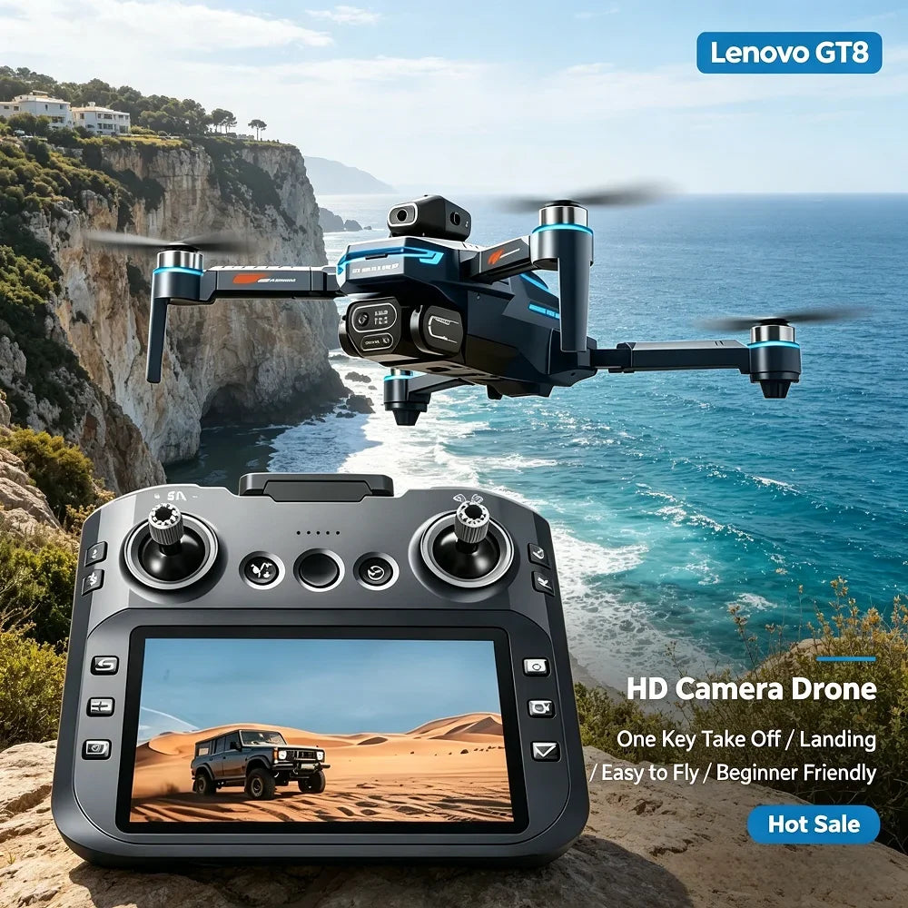 Lenovo GT8 Drone 8K 4K Professional + Dual Camera GPS FPV Brushless Motor Optical Flow Hovering Folding Quadcopter RC Dron Toy X