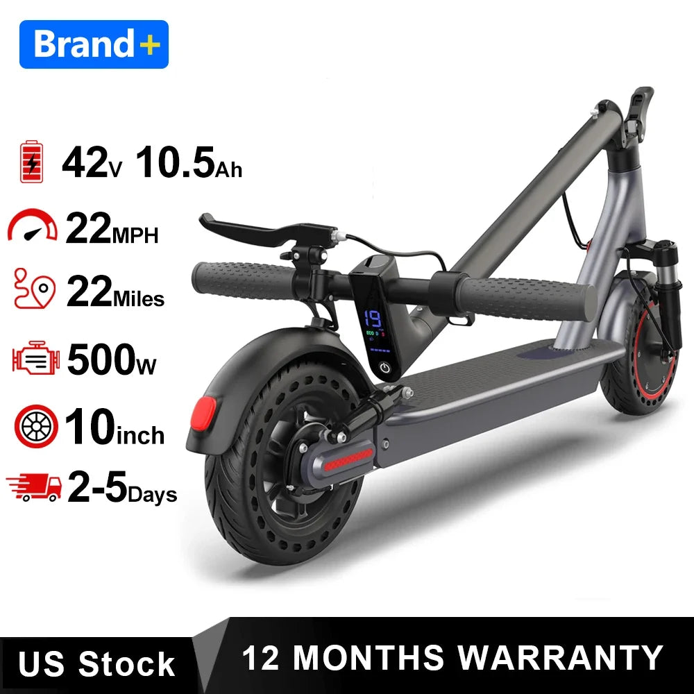 2026 NEW 10‘’ Electric Scooter for Adults,500W Powerful Motor,22 Miles Long Range,Dual Braking System,22Mph Max Speed,Foldable E Scooter with Solid Tires,APP Control