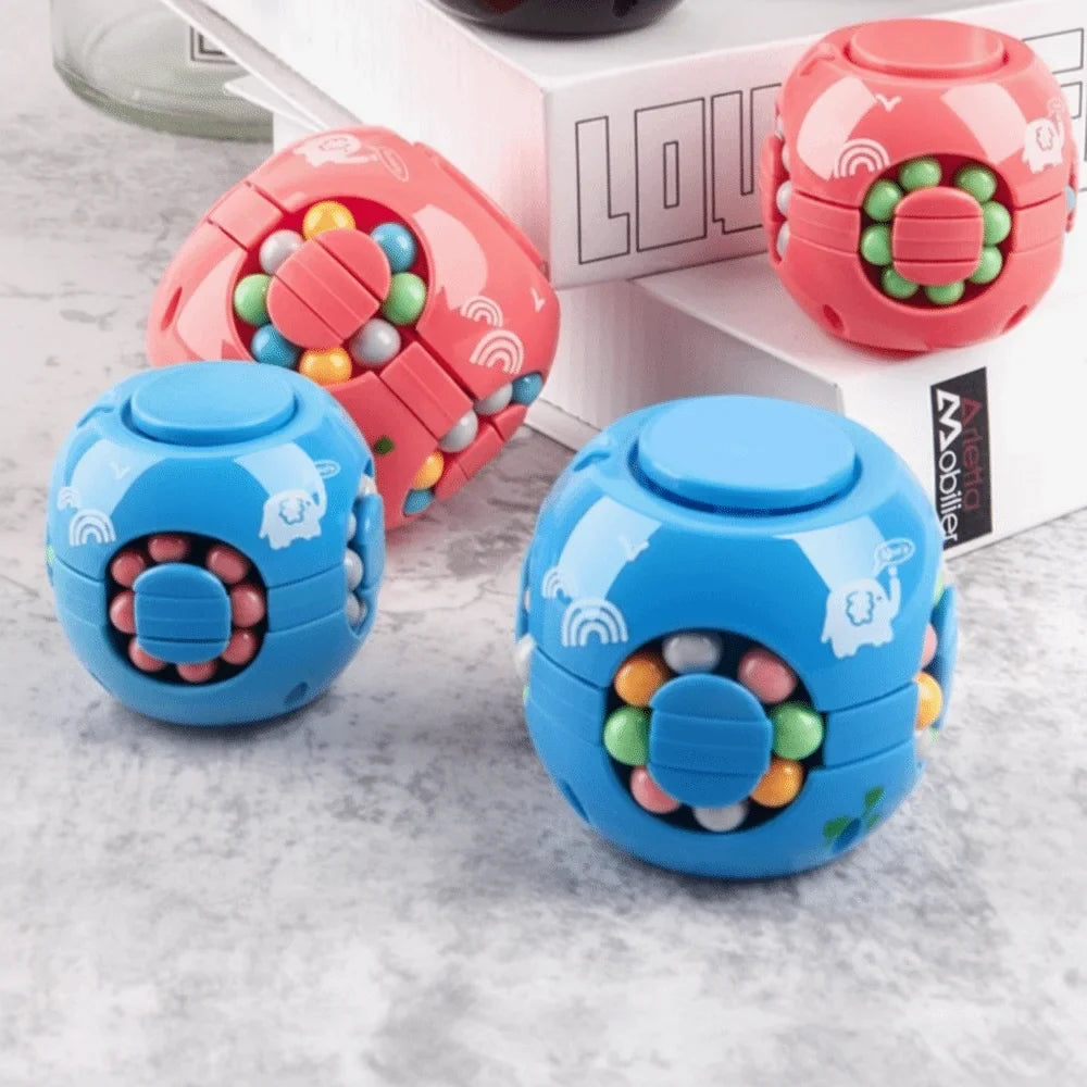 Funny Plastics Magic Bean Cube Spinner Finger Gyro 3D Rotating Ball Rotating Ball Stress Relief