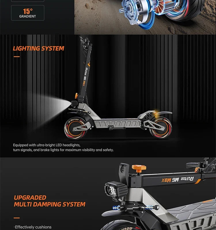 eBike Boys M6Max Dual Motor Scooter - 5600W, 60V, Fast Charging