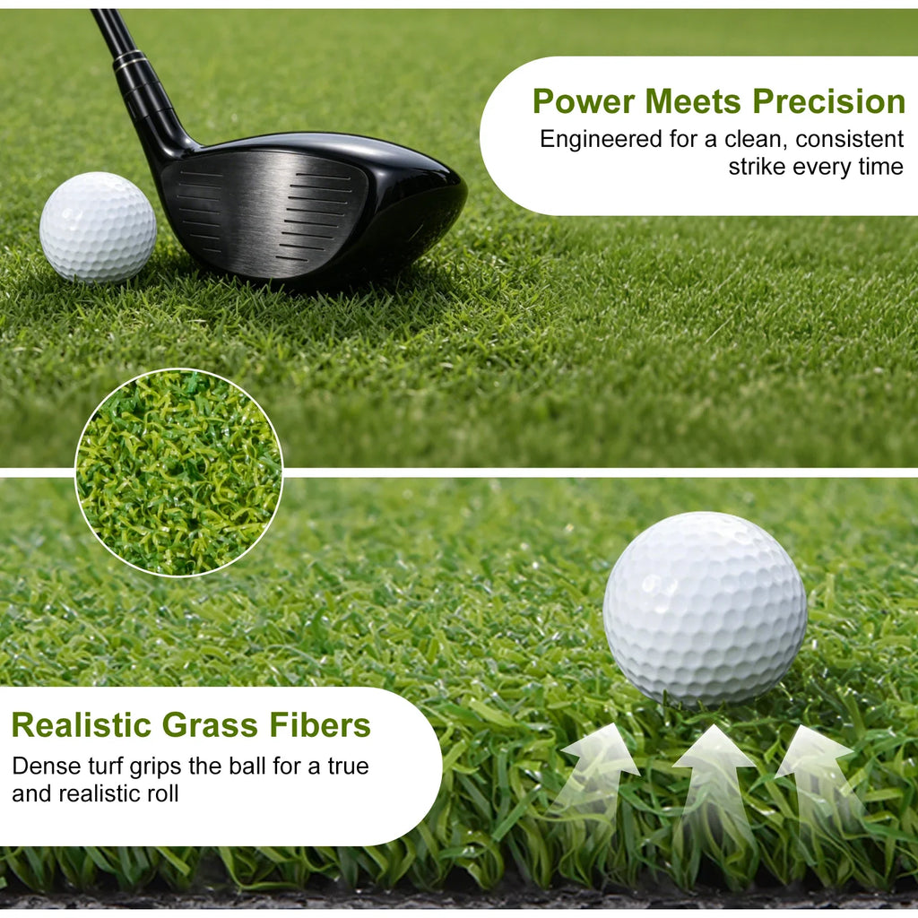 6x10 ft Golf Simulator Turf Putting Green Practice Mat, 15mm Pile Non-Slip Backing for Home Simulator Basement Garage, Artificial Turf for Driving Range(Only Grass Turf)