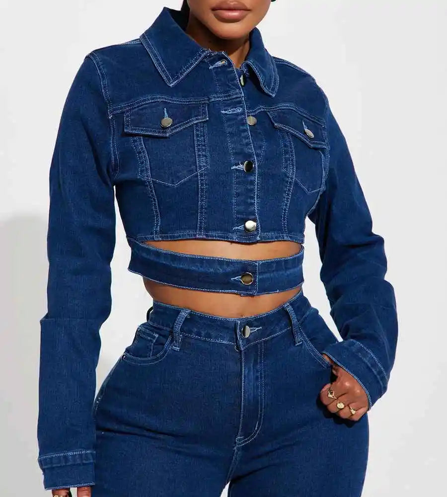 Hot Sale Blue Denim Jacket Women Short Jean Jacket Denim Button up Coat Oversize Denim Jacket for Ladies OEM Serviced
