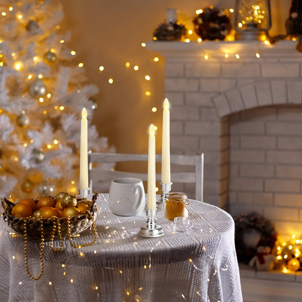 20cm LED Table Light With Timer Remote Flameless Electronic Taper Candle Light for Party Wedding Home Decor Flashing Lamp