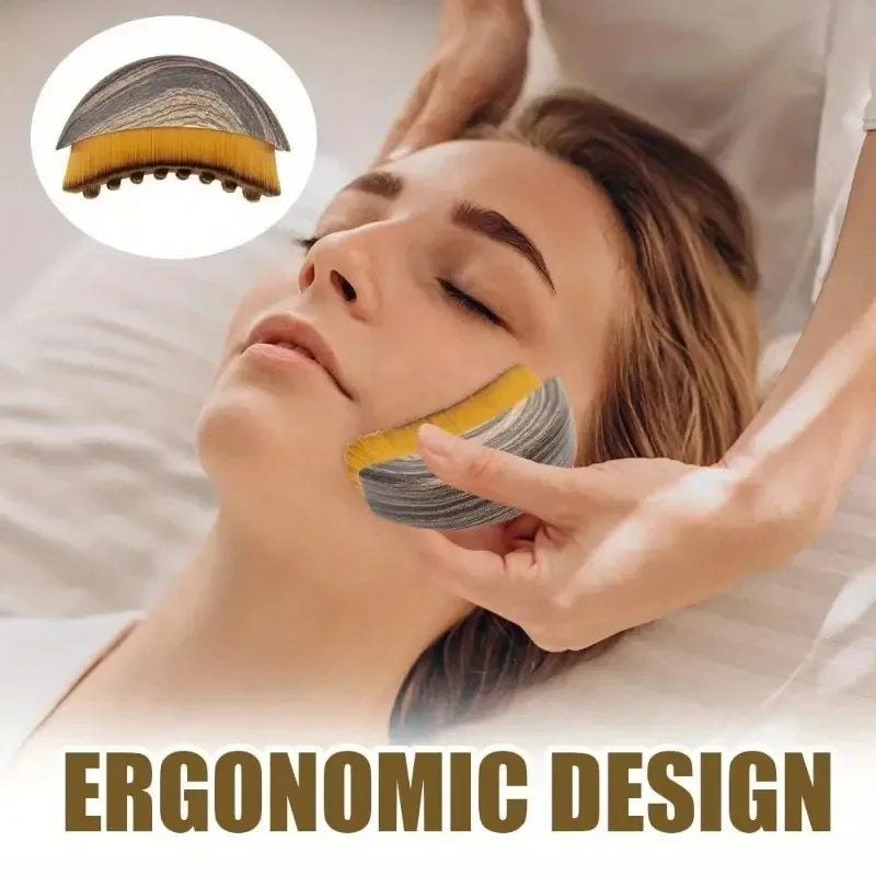 Lymphatic Contour Face Brush Chin&Jawline Dry Brushing Massager for Relieve Fatigue Chin Sculpture Ergonomically Designed