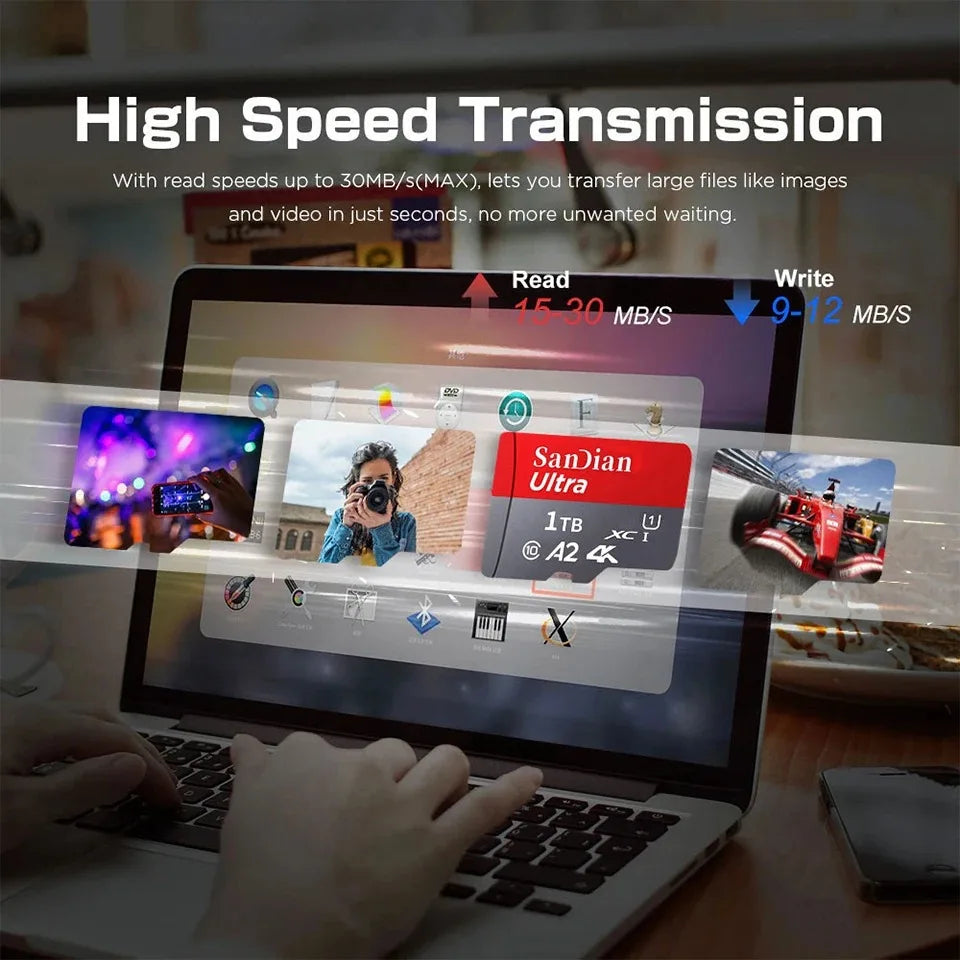 512GB 256GB 128GB 64GB 32GB  SD Card Memory Card Micro TF SD High Speed U3 V30 A2 Mirrorless Camera 8K Video Recording