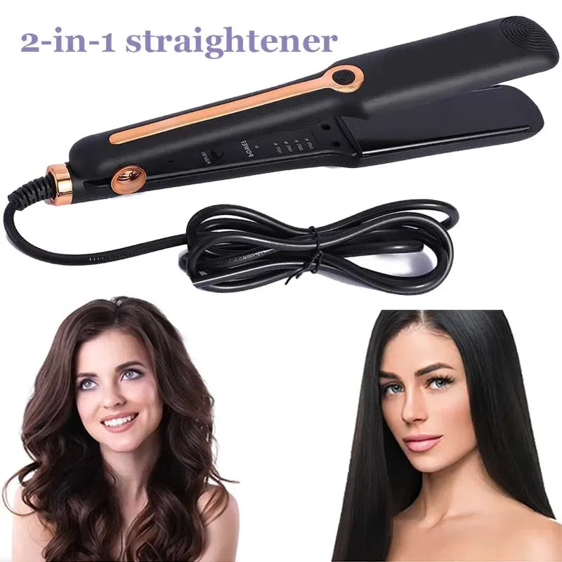 Hair Straightener Professional Ceramic Flat Iron Negative Ion Wide Plate Temperature Adjustable Straightening Iron