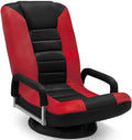 Swivel Floor Gaming Chair - Video Lounger Enjoy 6 Different Positions, Adjustable Backrest, Removable Arm Rests, Folds