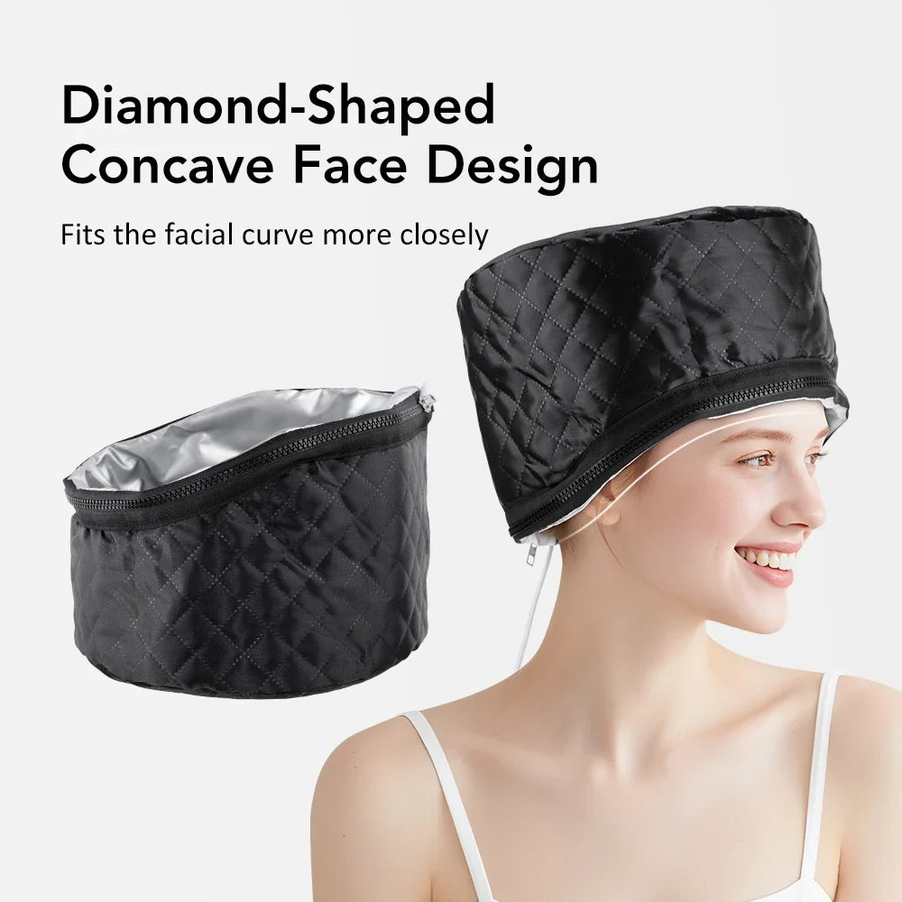 Electric Hair Steamer Cap Hair Heating Hat 3 Time Setting10-Level Heat Home Use Thermal for Deep Conditioning Hair Care SPA Cap
