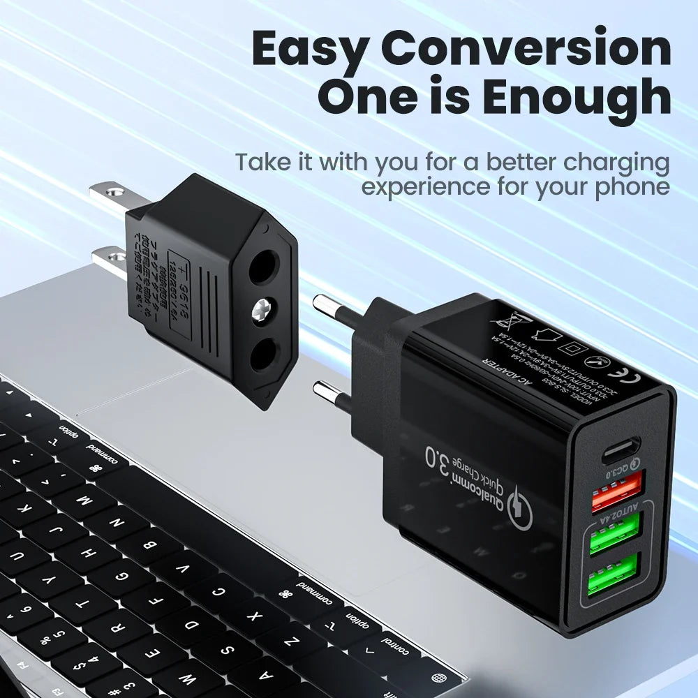 Elough 4.0mm US To EU Converter Plugs European EU To US America Travel Plug Adapter US to EU Power Adapter Electrical Plug