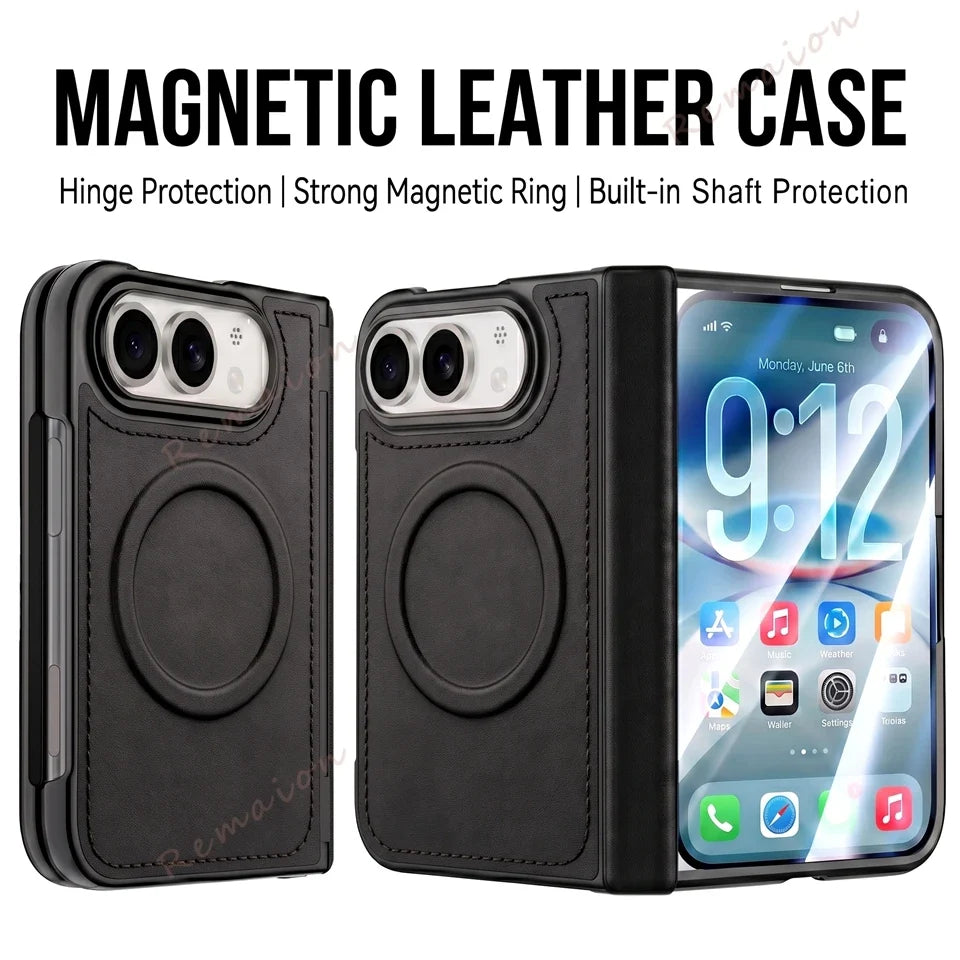 Luxury PU Leather Magnetic Phone Case For iPhone DUO