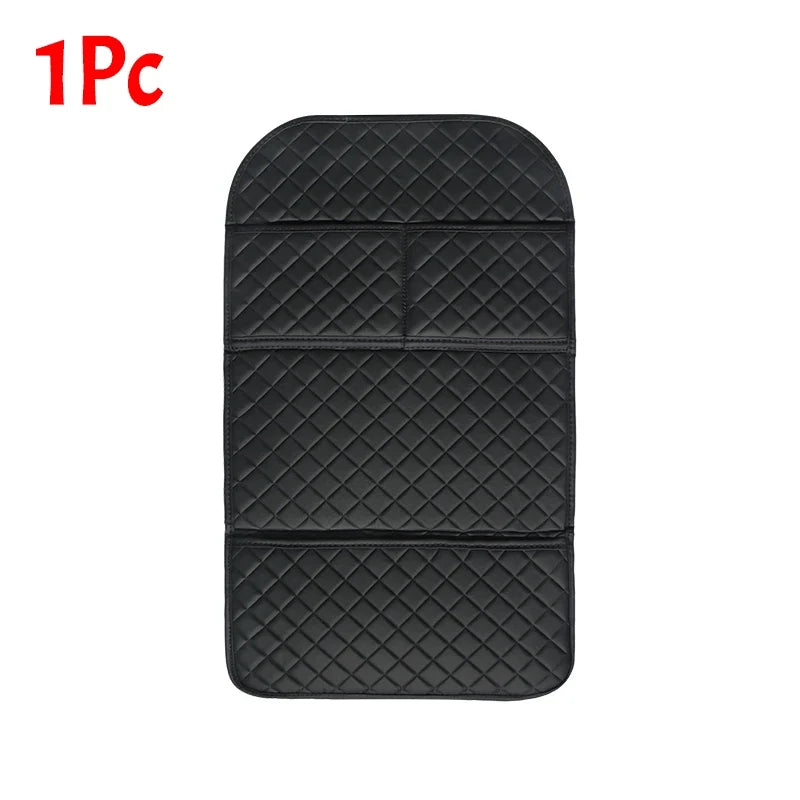 Universal Car Anti Kicks Pad With Organizer Pocket Leather Seat Back PU Leather Protector Cover Waterproof Child Kick Mats