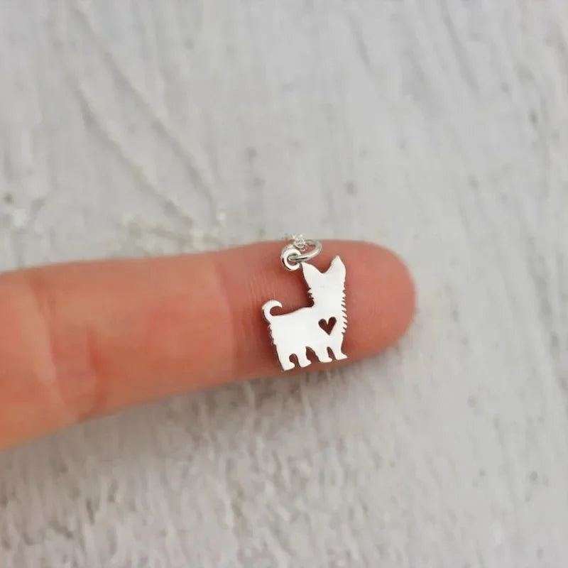 Puppy Necklace Stainless Steel Dog Shape Pendant Animal Dog Chain Necklace For Women Jewerly