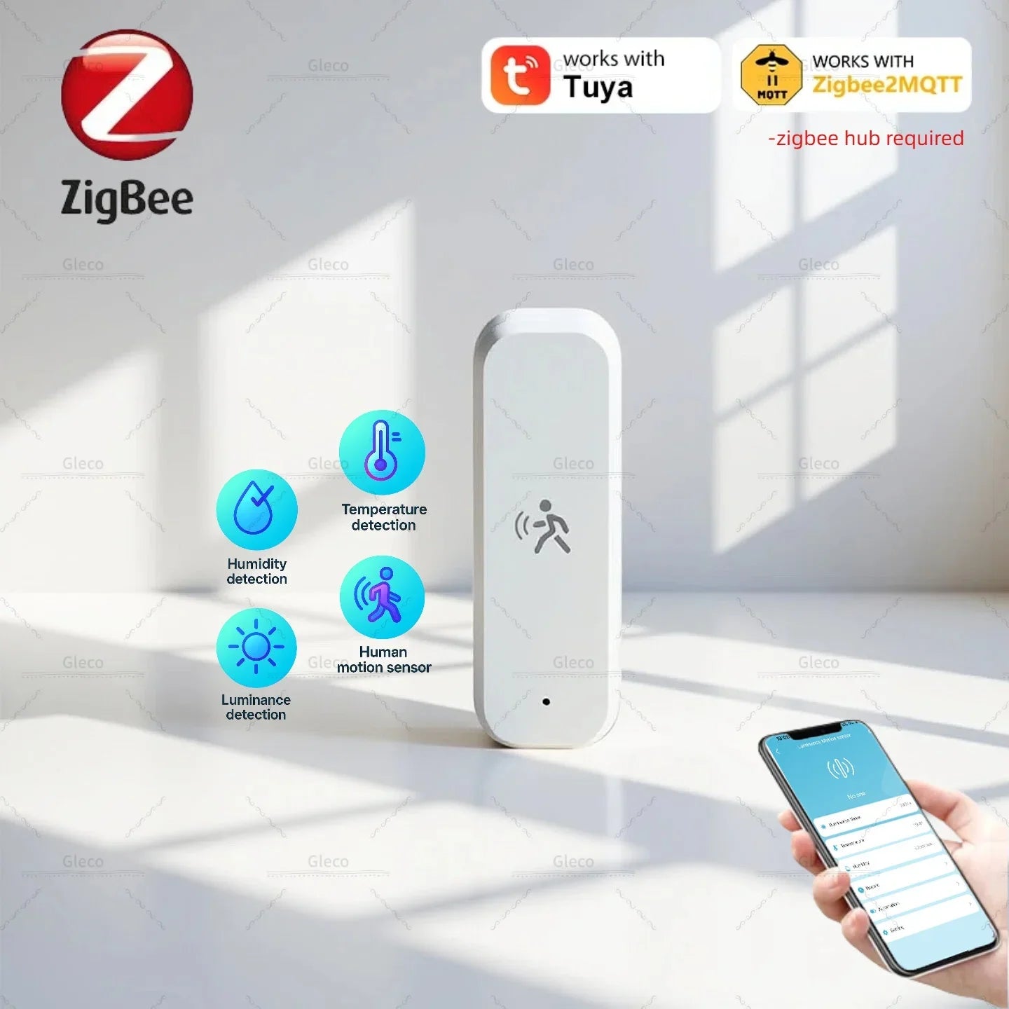 Zigbee Human Pir Motion Sensor Option Light/Temp/Humidity Detection 5 Types Available for Tuya Smart Life/MQTT Home Automation
