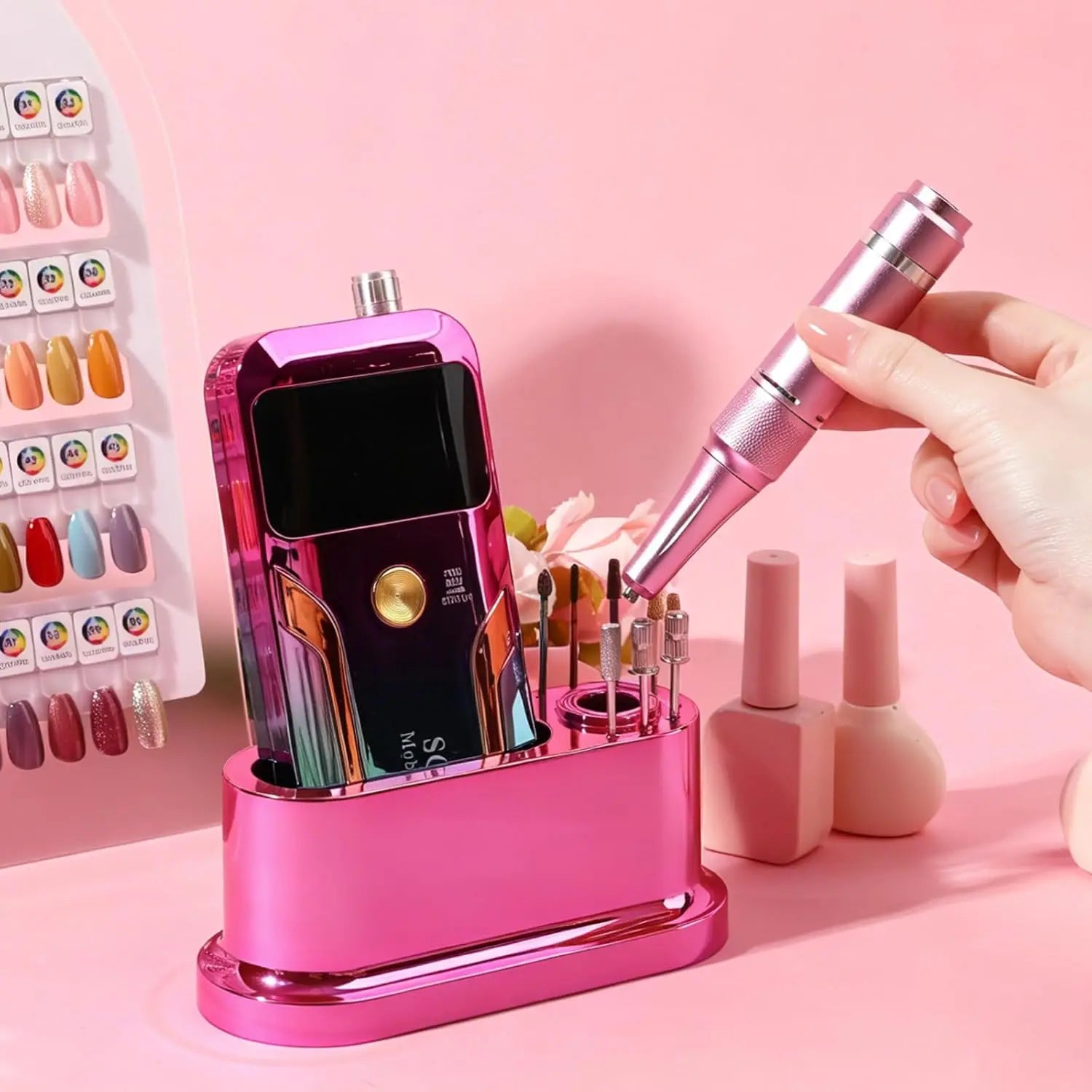 Grinding machine drill bit holder, 8-hole nail drill bit holder, nail holder, and storage box (excluding nails and drill bits)