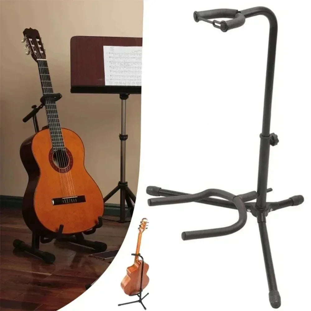 Folding Adjustable Instrument Stand Guitar Rack Instrument Display Stand Bass, Acoustic, Classical, and Electric Guitar Support
