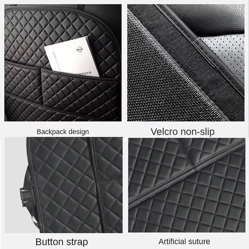 Kcimo Car Anti Kicks Pad Storage Mat PU Leather Universal Seat Back Leather Protector Cover Waterproof Backseat Child Kick Mats