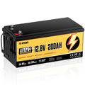 RVPOZWER LiFePO4 Lithium Battery, Deep Cycle Rechargeable, Long Service Life Portable Power Battery for RV, Boat, Travel Trailer, Camper Van, Off-Grid Solar System, 12V/200Ah/2560Wh