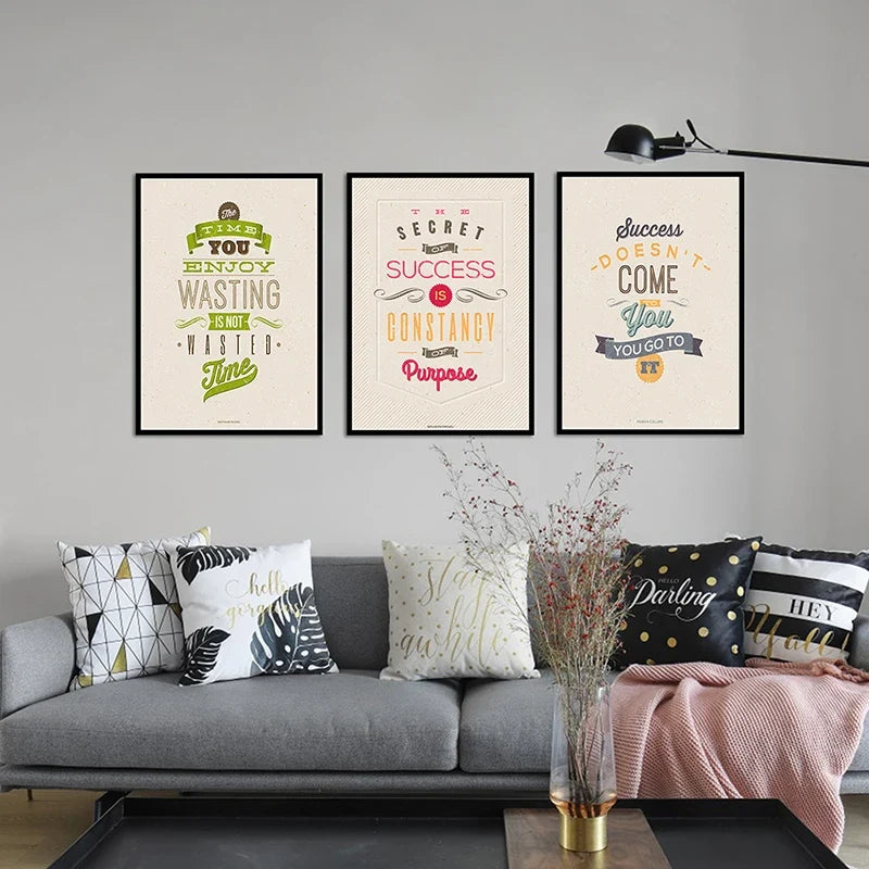 Motivational Posters Inspirational Quote In English Wall Art Decorative Painting Home Room Office Classroom Creative Decoration