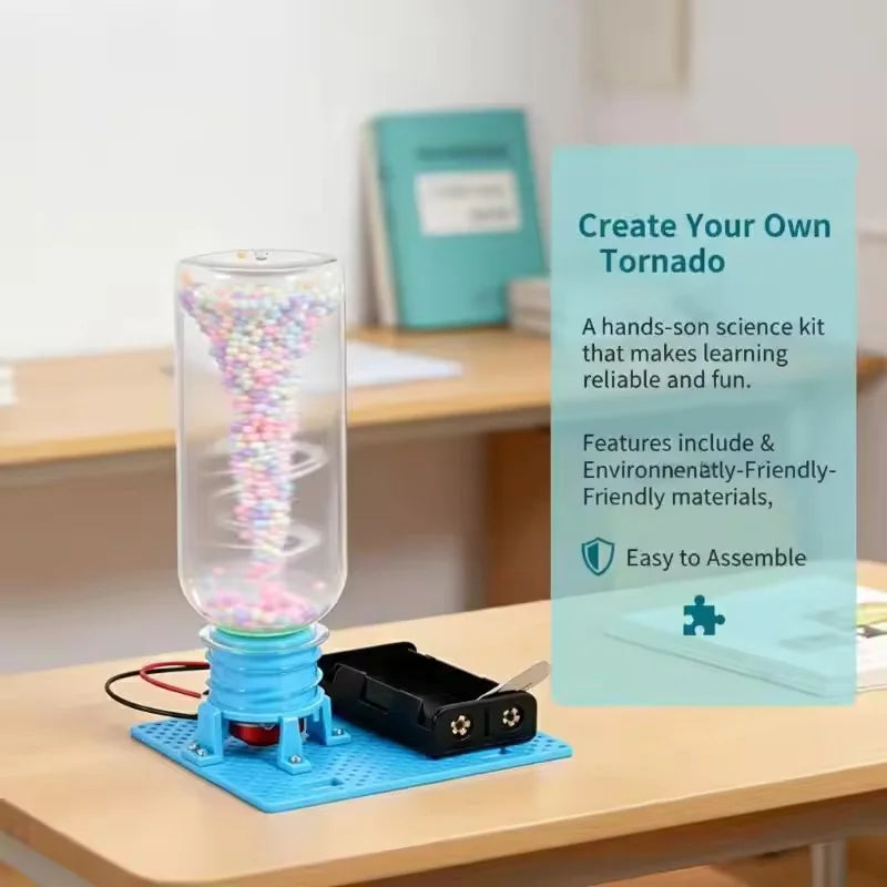 DIY Electric Vortex Tornadoes Assembly Puzzle Toy Physical Science Experiment Kit STEM Educational Desktop Model Gifts for Kids