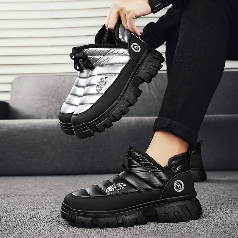Men's Insulated Winter Snow Boots – Warm Cotton, Anti-Slip