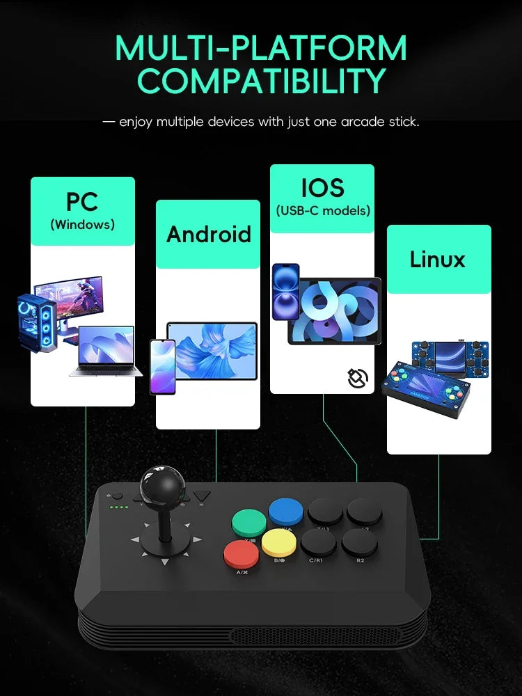 Wireless Y3A Max Arcade Stick Fight Joystick for PC TV Box Multi-System Universal Fighting Game Controller for M8 Retro Games
