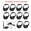 3 Channel Silent Disco Wireless Headphones Bundle with 500m Distance Transmitter for Entertainment Party