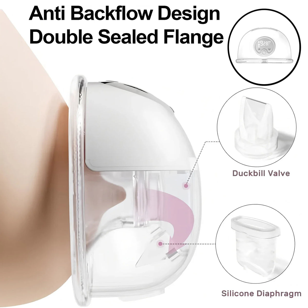 Soft Silicone Integrated Collector Wearable Breast Pump Rechargeable Portable Smart Electric Pump