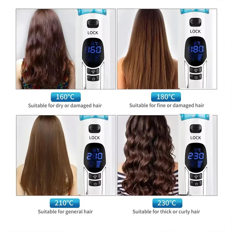 Professional wet and dry hair straightening comb steam spray hair straightening splint portable steam hair straightener