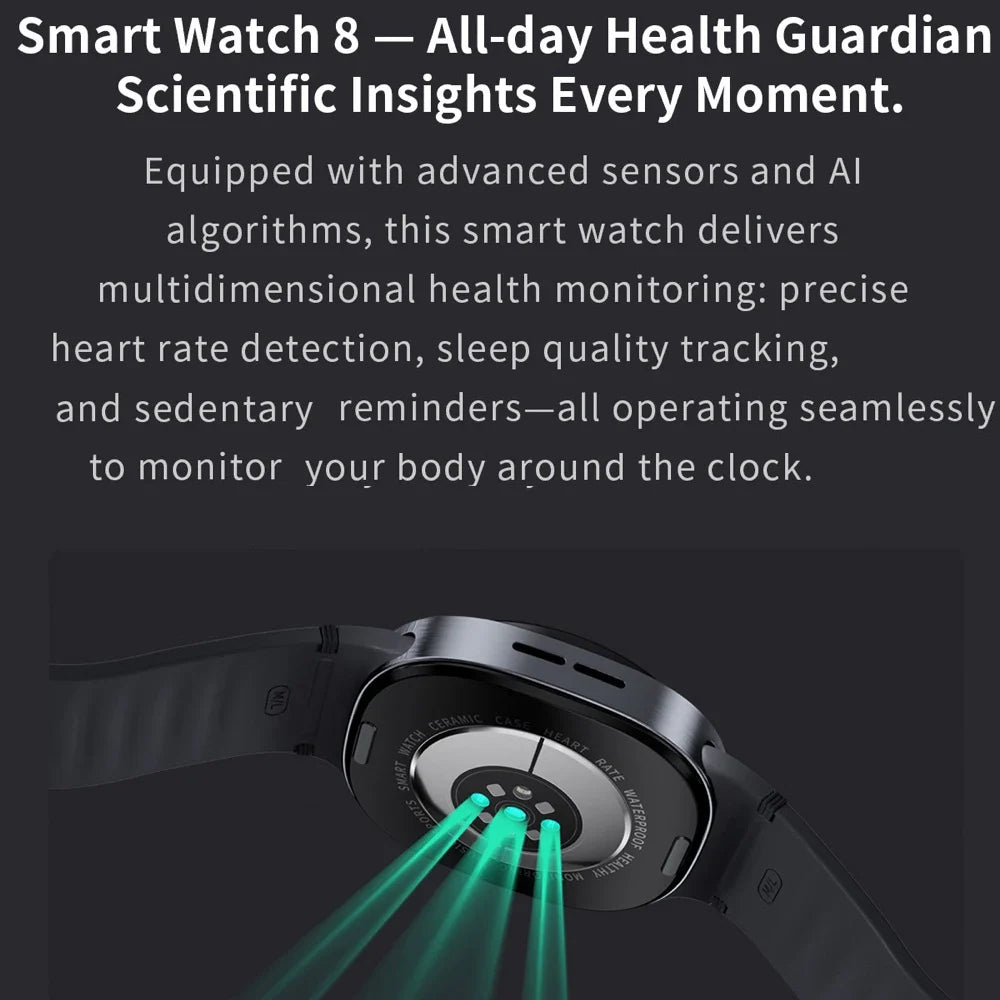 Fashion Weather Sports Blue Tooth Call Heart Rate Health Sleep Smartwatch SOS Map Navigation Wireless Charging Smart Watch 8