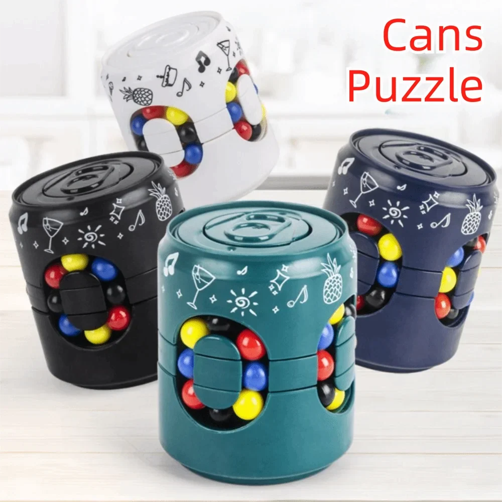 Funny Plastics Soda Can Fidget Toy Rotating Ball Finger Gyro Finger Spinner Gyro 3D Can 's Cube Toys
