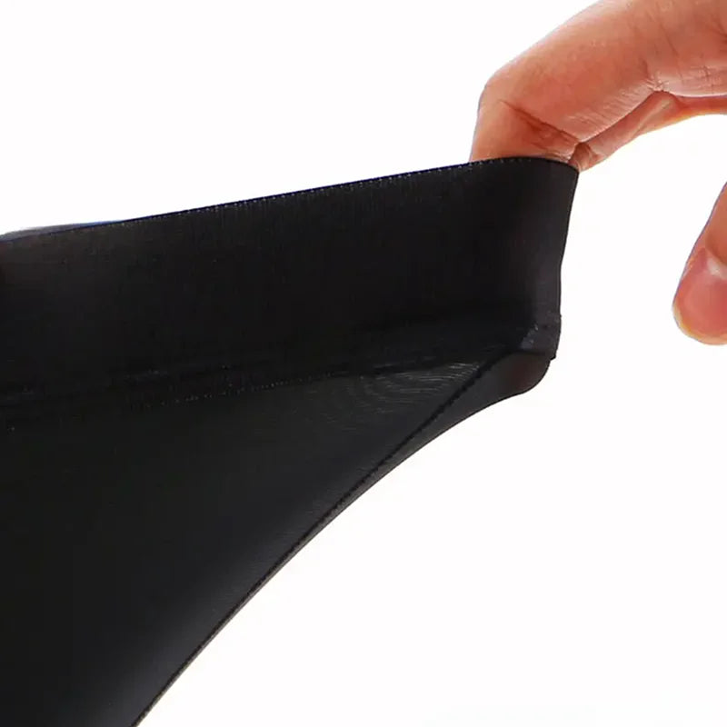 3Pcs Pure Black Breathable Men's Flat Leg Pants Comfortable Underwears  Casual Sporty Boxer Shorts Thin Summer Cooling Paties