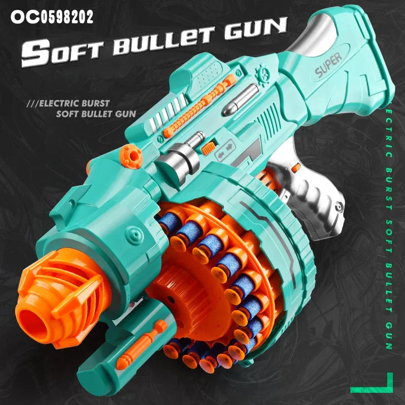 B Nerfs Gun Toy Children's Electric Continuous Shooting Gatling Suction Cup Soft Bullet BB Gun Juguetes for Kids Gift