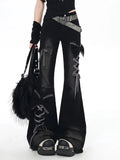 Y2K Bow Jeans Women 3D Design High Waist Slim Fit Flared Pants Spicy Girl