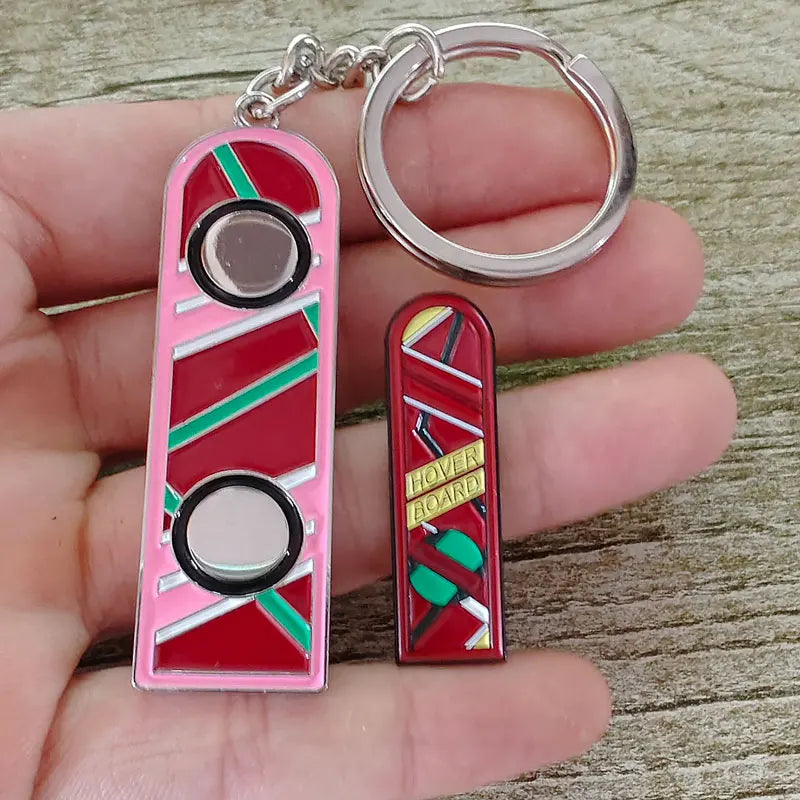 Back To The Future Enamel Pin Hover Board Lapel Pin Back To The Future Keyring Backpacks Briefcase Badge Brooch Fashion Jewelley