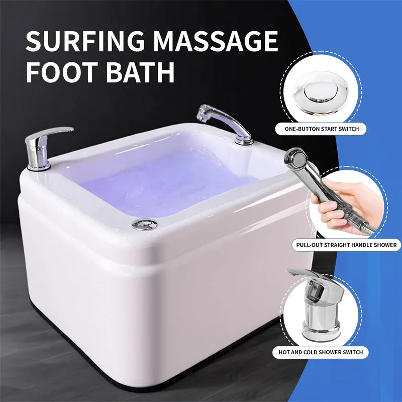 Detoxification Footbath Spa Massager Aqua Therapy Basin Relaxing Foot Care with Surging Massage And Colorful Lights