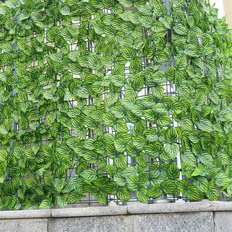1M/3M Artificial Green Leaf Fence Panels Faux Privacy Fence Screen For Home Outdoor Garden Balcony Decoration