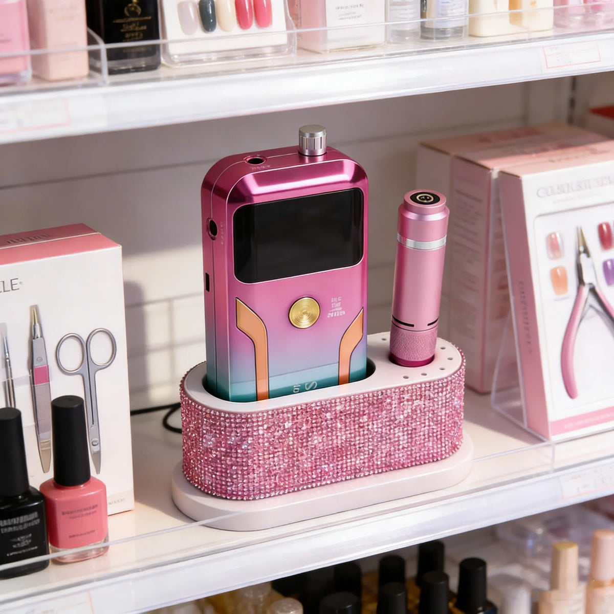 Nail Drill Bit Storage Case with Display Stand Ideal for Salon Tools and Nail Technicians