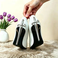2026 Early Spring New High Heels Women's Fine Heels Pointed Metal Swords Sexy Queen Black Lacquer Leather Single Shoes